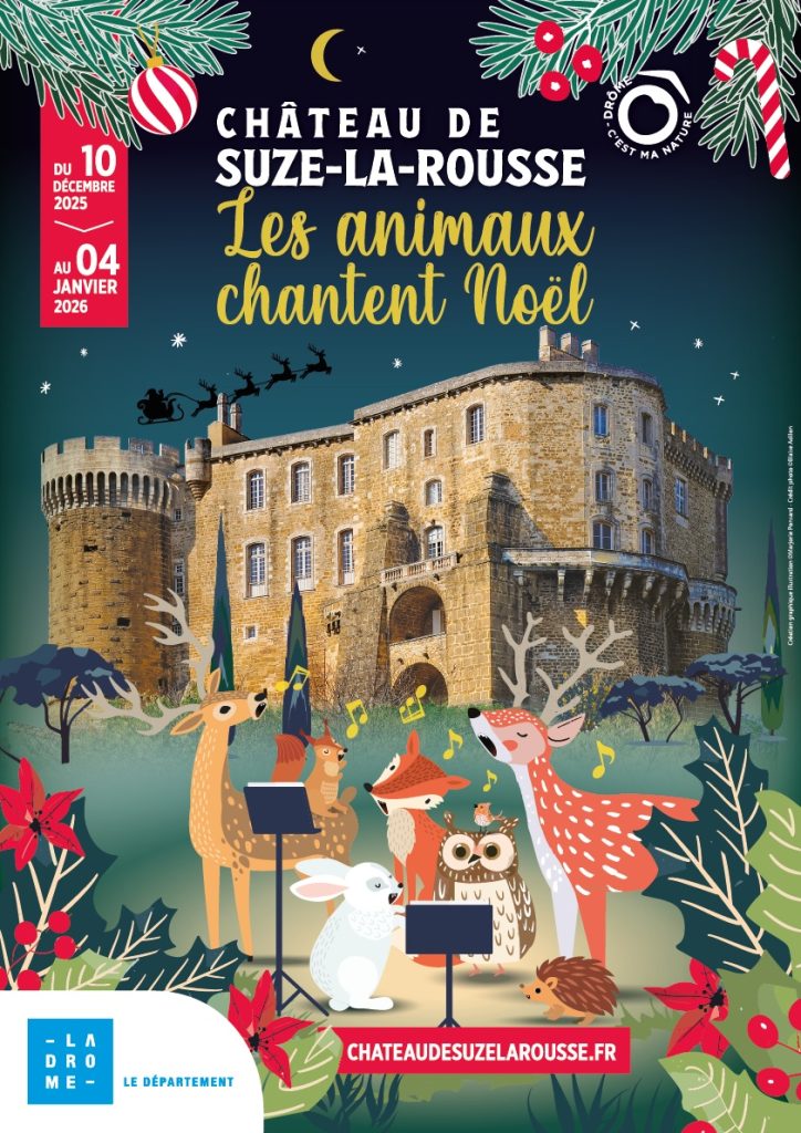Affiche illustrée — Noël au Château de Suze-la-Rousse