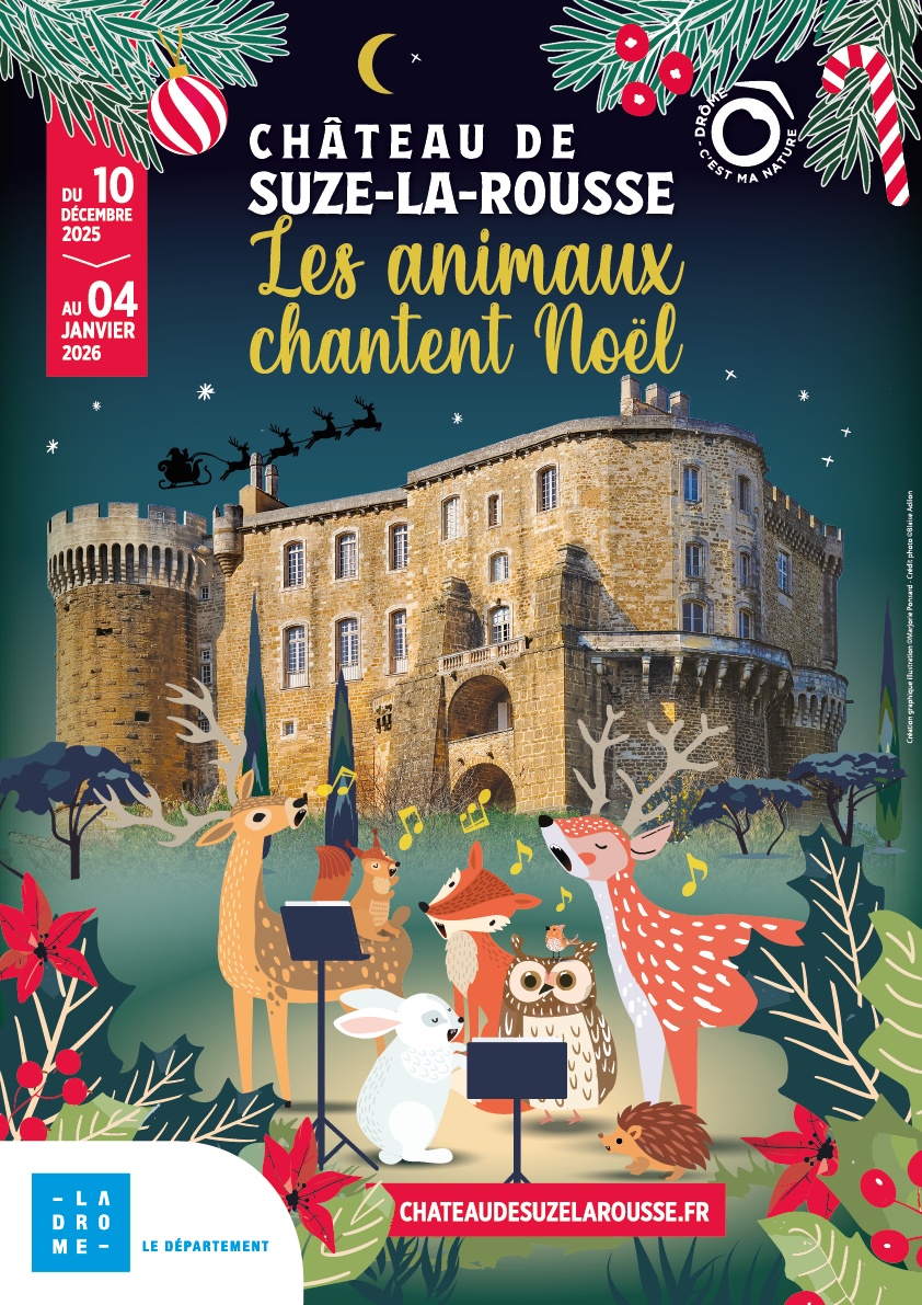 Affiche illustrée — Noël au Château de Suze-la-Rousse