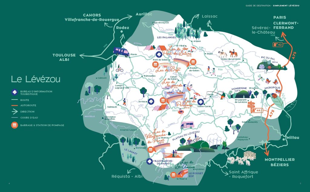 Carte illustrée — Cartographie touristique du Lévézou