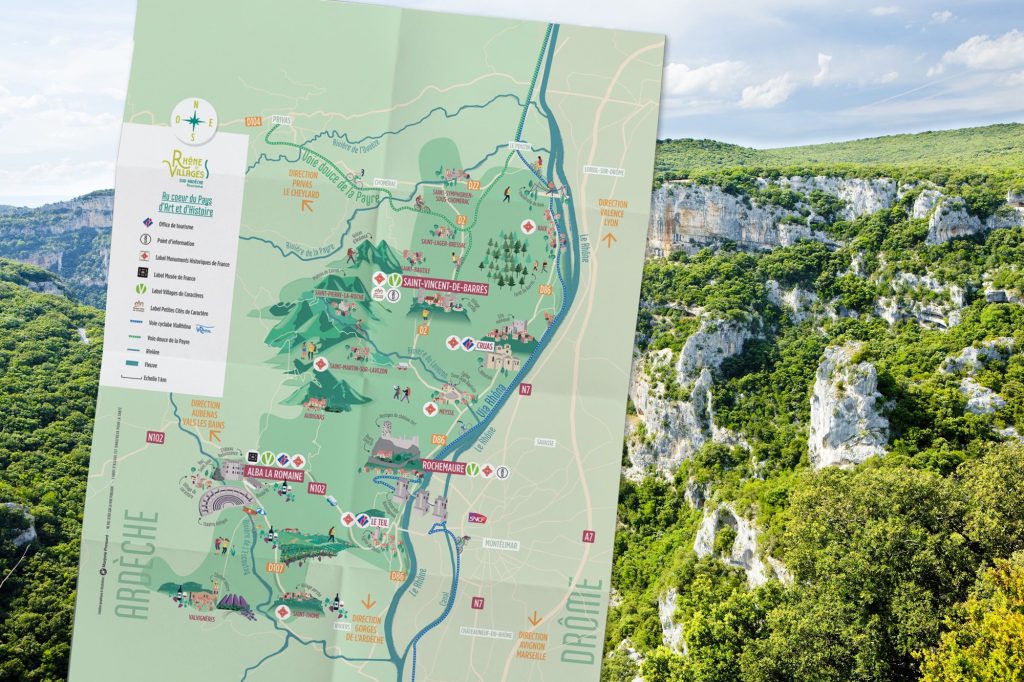 Carte illustrée — Rhône & Villages Sud Ardèche