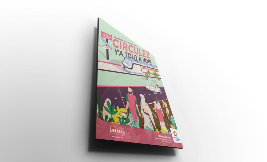 Affiche illustrée — Exposition Musée Lattara